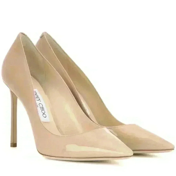 Jimmy Choo Romy 100 Beige Patent Size 36.5 - Picture 1 of 7